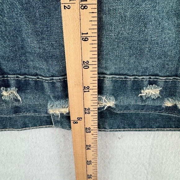 Joe's Jeans Denim Jacket Boys XL 18-20 Denim Blue Brown Collared Distressed Work - Picture 7 of 9